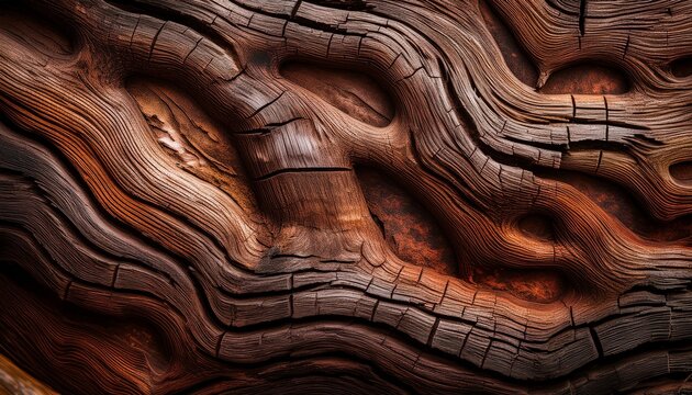 Close Up Of Ancient Kauri Tree Bark N Textured Natural Armor