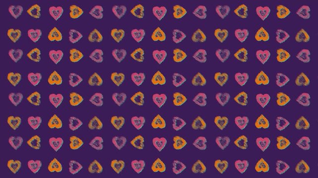 Hand Drawn Hearts Background Animation Loop