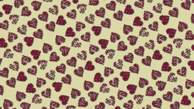 Hand Drawn Hearts Background Animation Loop