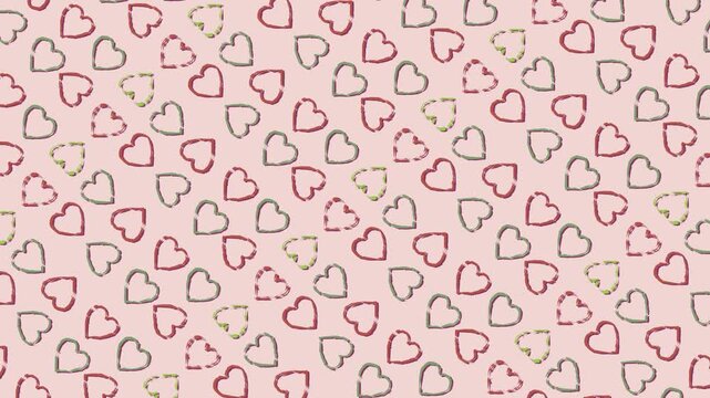 Hand Drawn Hearts Background Animation Loop