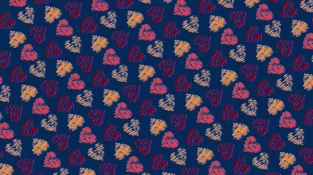 Hand Drawn Hearts Background Animation Loop