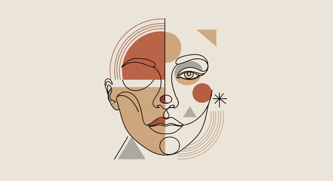 Stylized illustration of a woman face.