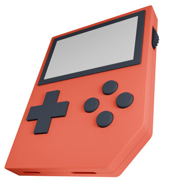Retro Handheld Video Game Console With Screen and Buttons.