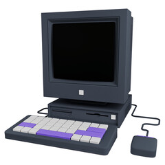Fototapeta premium Vintage personal computer with monitor keyboard and mouse.