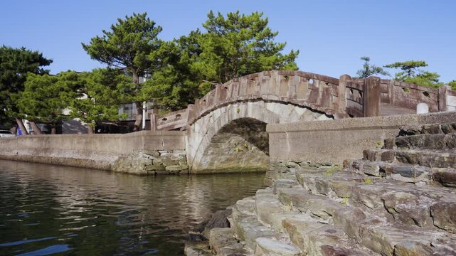 Early Morning View of Furobashi Bridge in Wakanoura &ndash; Japan Heritage, Wakayama City, Japan　日本遺産・和歌の浦「早朝の不老橋」和歌山県和歌山市