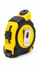 Naklejka premium Yellow and Black Tape Measure Tool on White