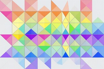 Fototapeta premium A colorful pattern of triangles on a gray background