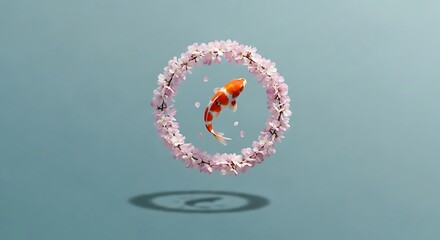 Fototapeta premium Red heart shaped bubble floating in water.