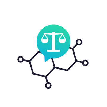 hormonal balance icon with a molecule
