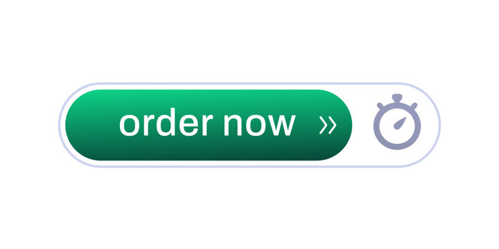 order now button design on white with stopwatch icon