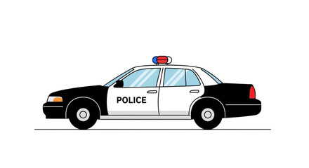 Police Car Illustration - Law Enforcement Vehicle with Lights © Langsung