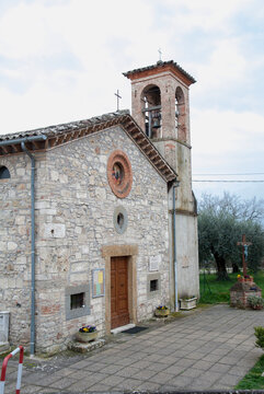 16th-century Church of Madonna delle Grazie, original nucleus of the Sanctuary of Collevalenza, Todi, Italy.  VERTICAL