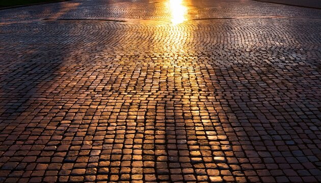 Flypro Firefly Showcases Polished Cobblestone Pathways Winding Through A Rejuvenated Public Square With Smooth Stones Reflecting Ambient Light