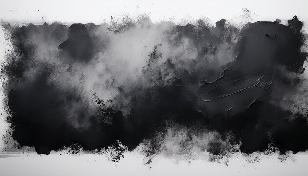 Dark Charcoal Grey Abstract Textured Grunge Overlay On White Background