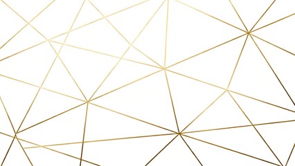 Obraz premium Abstract geometric pattern with gold lines forming triangular shapes on a white background