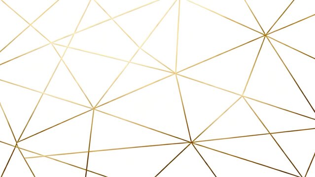 Abstract geometric pattern with gold lines forming triangular shapes on a white background
