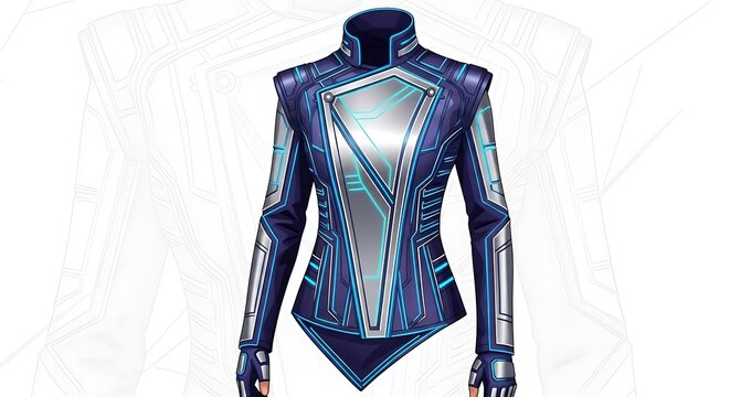 Blue rain jacket with black hood hanging on hook.