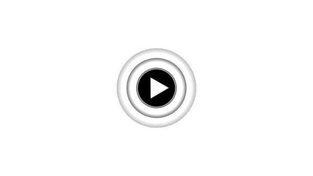 Glowing white neon play button icon centered on a dark with background