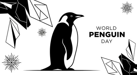 Penguin standing on white background. © Story