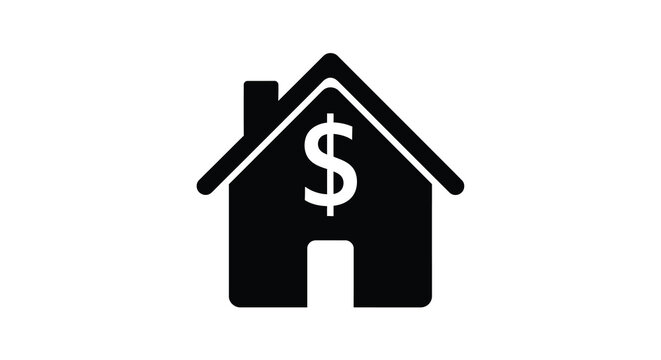 house with dollar sign flat icon black