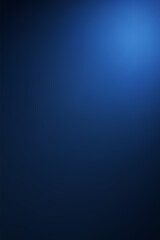 Obraz premium Abstract dark blue gradient background with subtle top right corner light leak spotlight effect for presentation template, website backdrop, or corporate design.
