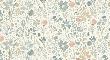 Colorful seamless floral pattern Scandinavian style background © Lola