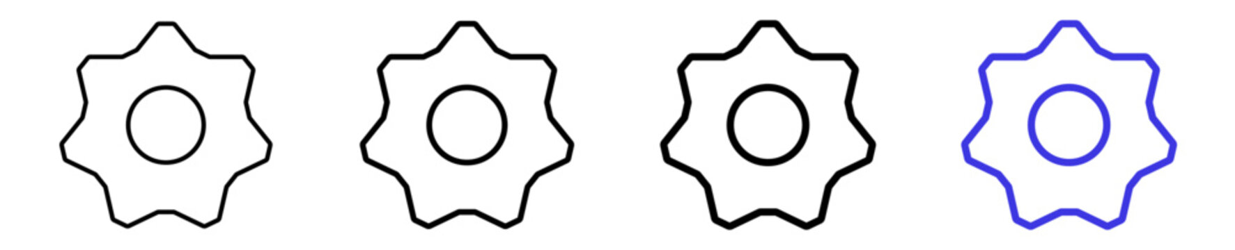 Settings options configuration system preferences line icon set. Editable vector stroke icon design.