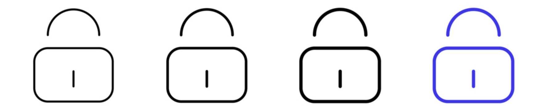 Reset lock disconnected password security linear icon collection design. Editable vector stroke icons