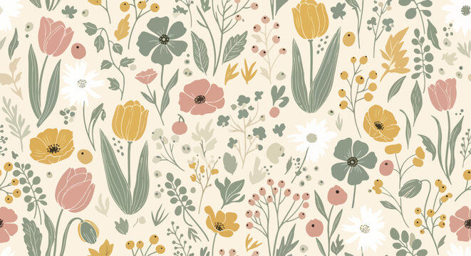 Retro style vintage vector eps floral design