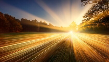 Obraz premium Golden Light Rays Scenic Background