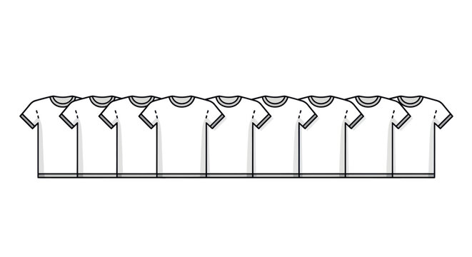 Blank T-Shirt Row Vector Illustration