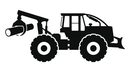 Obraz premium Logging machine with grapple holding a log.