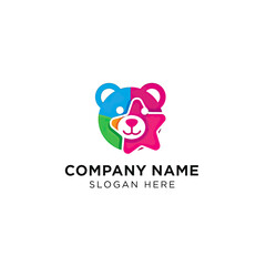 Fototapeta premium Colorful Creative Bear Star Logo Design