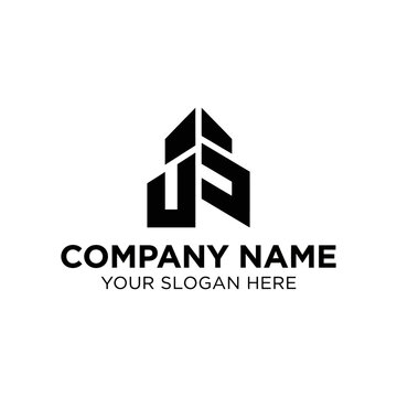 Minimalist Letter JS Logo Design for Real Estate or Corporate Brand