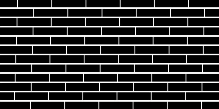 black brick wall texture, seamless cladding pattern for interior decoration, kitchen backsplash, plastic panel, building outdoor design. Abstract minimal background, vector eps 10