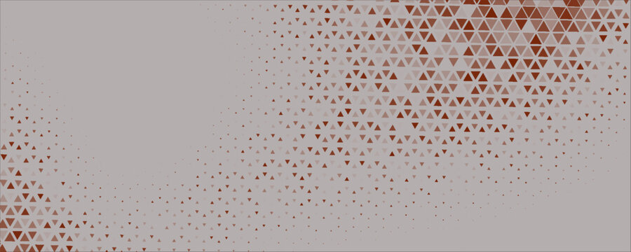 Abstract geometric background with blue triangular halftone pattern on white backdrop. Vector illustration.