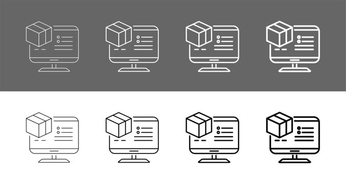 Product Description and Specification Line Art Icon Vector Illustration Editable