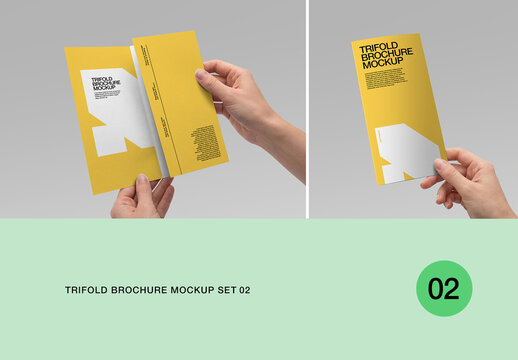 Trifold Brochure Mockup Set 02