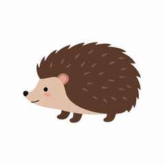 Cute smiling hedgehog character illustration isolated on white background, forest animal vector design © Mariposa1818