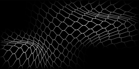Fishing or soccer net. Repeated hexagon pattern. Black wired mesh texture isolated on white background.ilustrasion modern. © Haikal