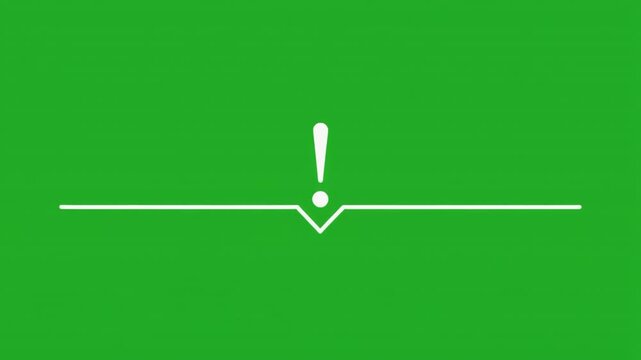 Minimalist green screen animation with an exclamation mark and a horizontal line element