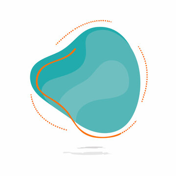 Abstract Blob Shape with Orange Line and Dotted Border