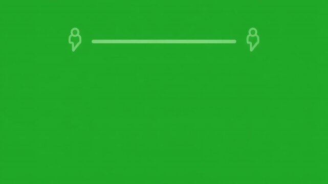 Social distancing animation on a green screen background for safety and health awareness