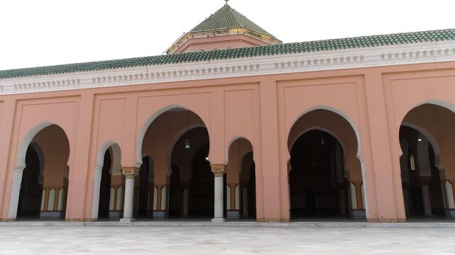 Wide establishing aerial drone shot of the historic Moorish Mosque in Kapurthala Punjab India.