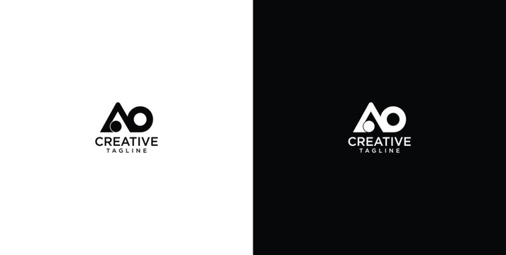Sleek and professional AO lettermark logo, embodying a modern creative concept for diverse brand identities. Minimalist visual solution for innovative businesses and startups