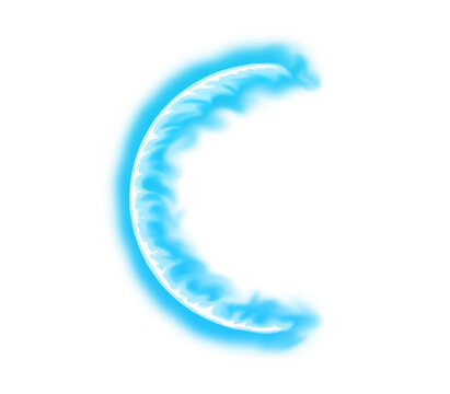 Blue fire flame slash effect design vector