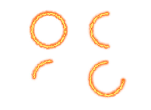 Fire flame loading progress bar circle effect