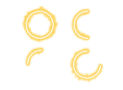 Yellow lightning thunder loading progress circle effect