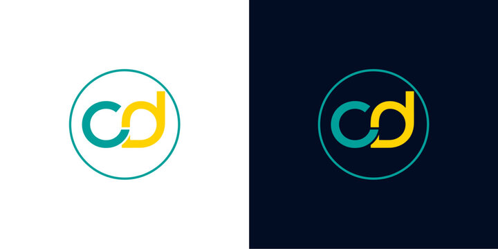 Modern circular CD letter logo in teal and yellow.