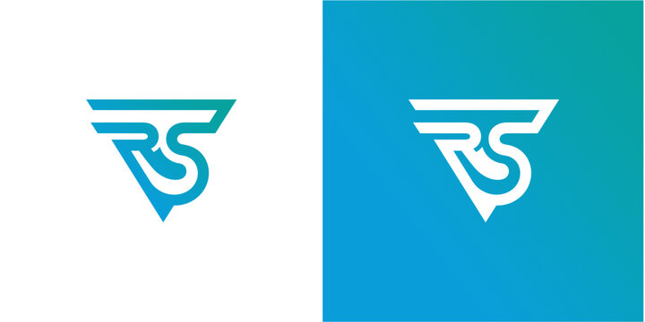 Modern RS letters monogram logotype design.